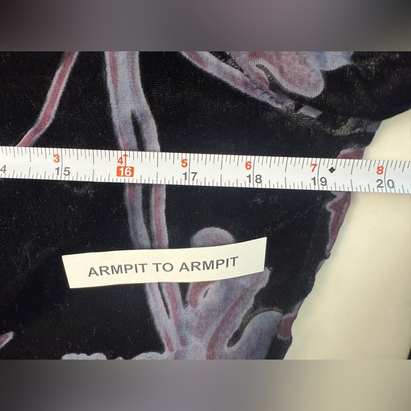 NWOT Kut from the Kloth Burnout Black Purple Velvet Sheer Dress Long Sleeve 8 - Picture 12 of 16